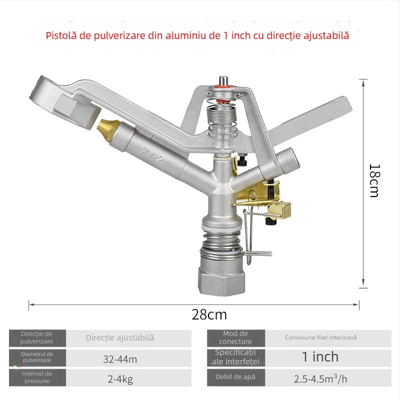 Duza de pulverizare rotativă cu turbina pentru irigarea grădinii și gazonului