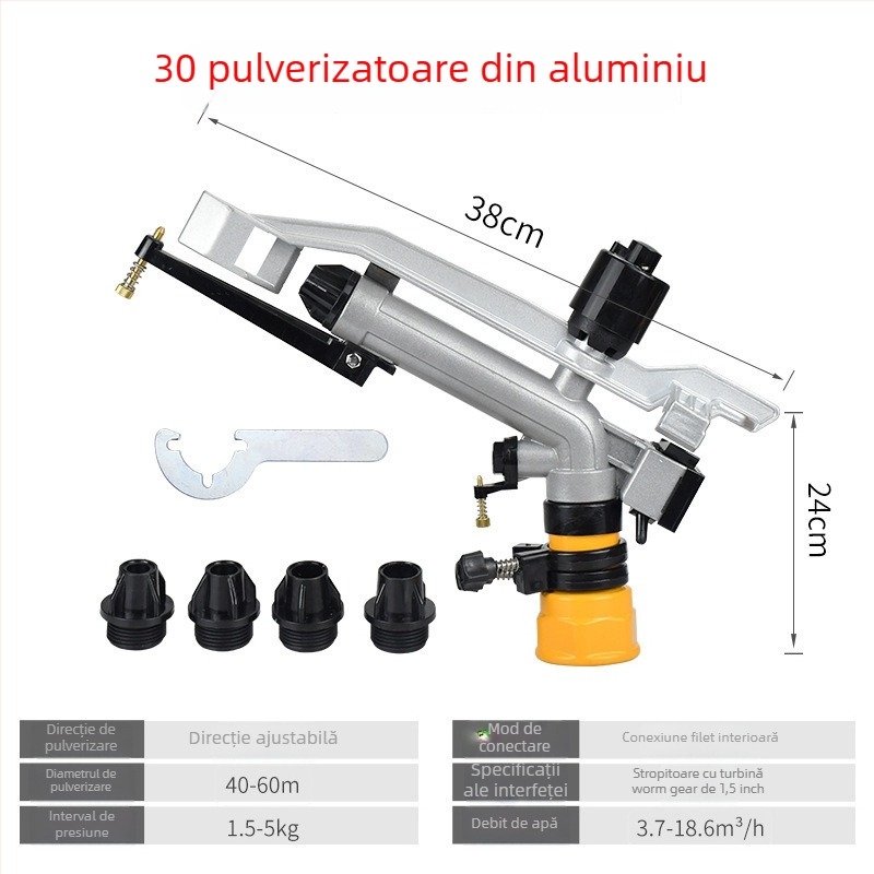 Duza de pulverizare rotativă cu turbina pentru irigarea grădinii și gazonului