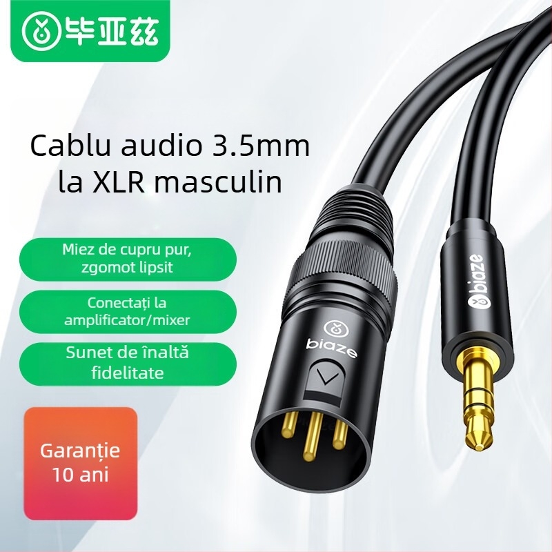Cablu audio Biaz, conector masculin către feminin, pentru dispozitive digitale, Material nucleu: Alt, Fir: PVC standard, Certificare: K66