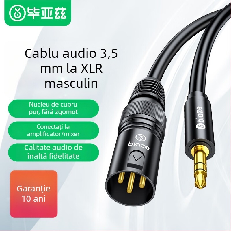 Cablu audio Biaz, conector masculin către feminin, pentru dispozitive digitale, Material nucleu: Alt, Fir: PVC standard, Certificare: K66