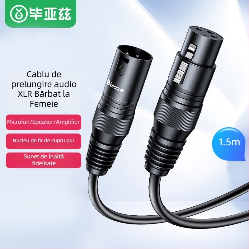 Cablu audio Biaz, conector masculin către feminin, pentru dispozitive digitale, Material nucleu: Alt, Fir: PVC standard, Certificare: K66