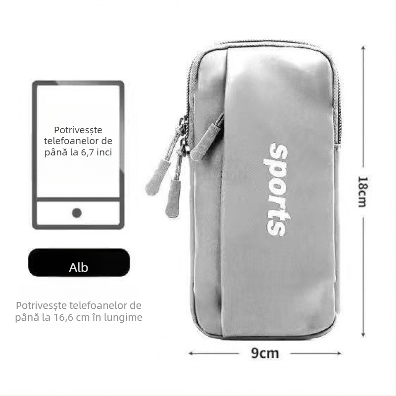 Geantă de braț pentru telefonul Huawei, unisex, material PU, purtare cross-body sau în talie, pentru ciclism