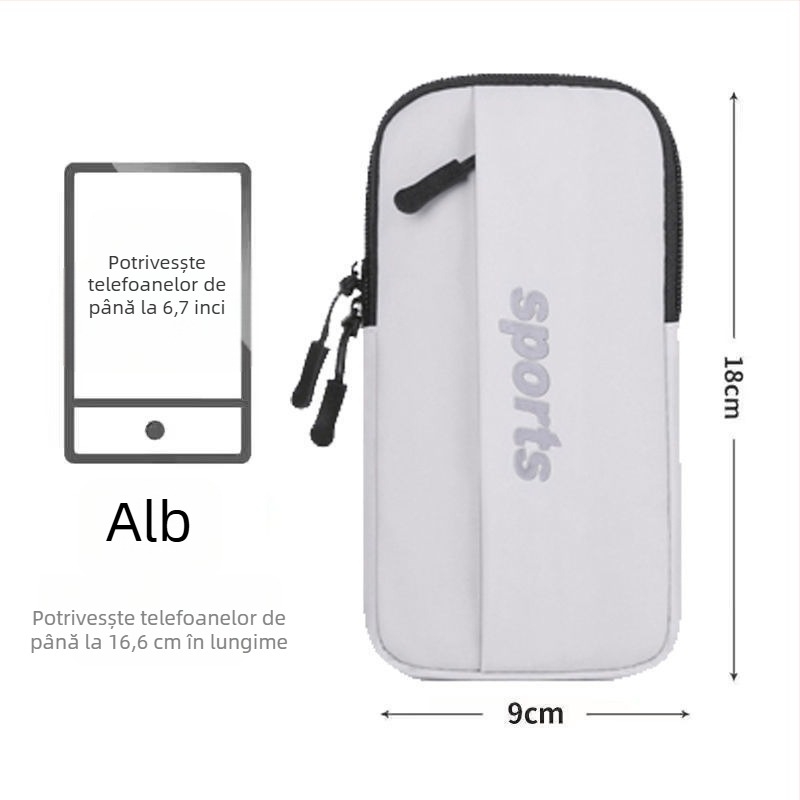 Geantă de braț pentru telefonul Huawei, unisex, material PU, purtare cross-body sau în talie, pentru ciclism