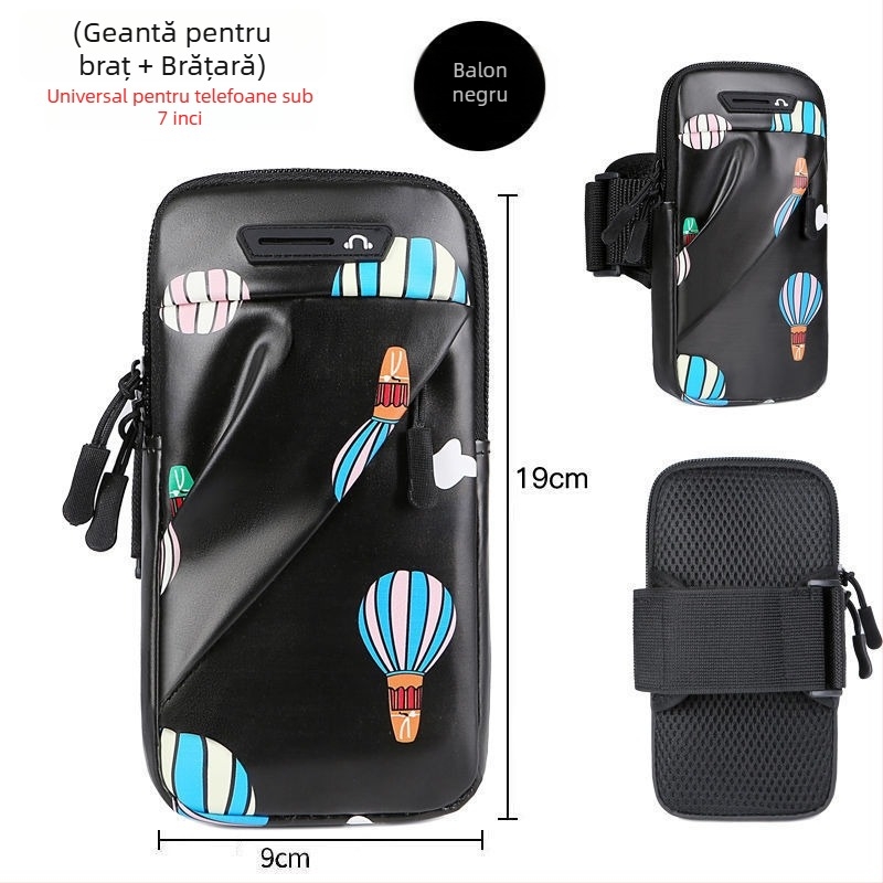 Geantă de braț pentru telefonul Huawei, unisex, material PU, purtare cross-body sau în talie, pentru ciclism