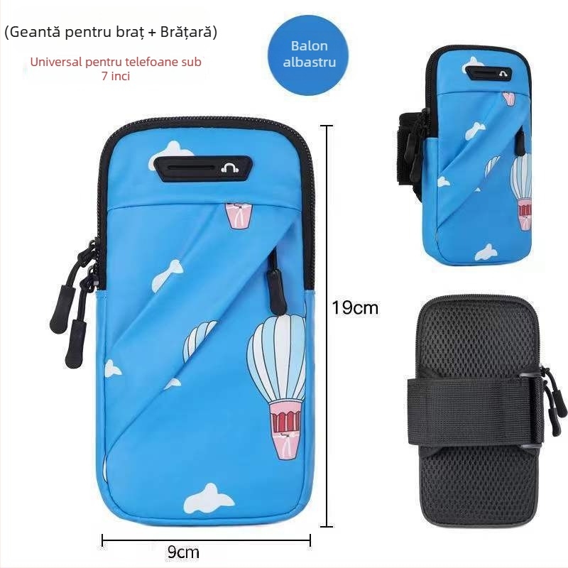 Geantă de braț pentru telefonul Huawei, unisex, material PU, purtare cross-body sau în talie, pentru ciclism