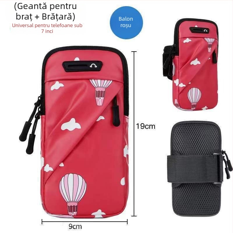 Geantă de braț pentru telefonul Huawei, unisex, material PU, purtare cross-body sau în talie, pentru ciclism