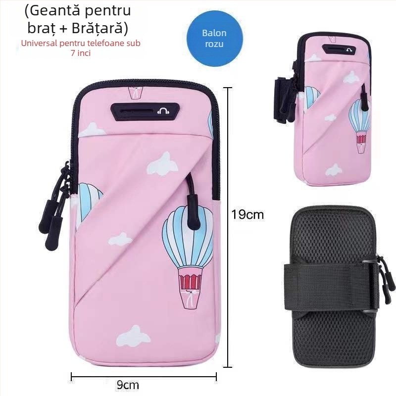 Geantă de braț pentru telefonul Huawei, unisex, material PU, purtare cross-body sau în talie, pentru ciclism