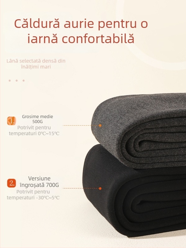 Pantaloni termici din lână pentru femei, într-o singură bucată, talie înaltă, tricot gros, fierbinți iarna