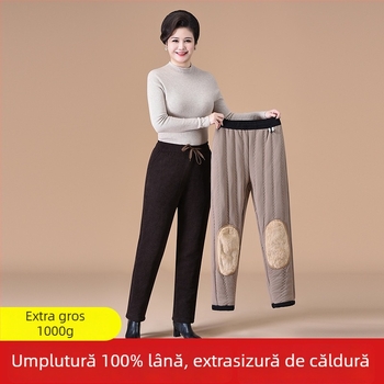 Pantaloni dama talie înaltă, croială dreaptă, cașmir 95%+, microelasticitate, toamnă 2024