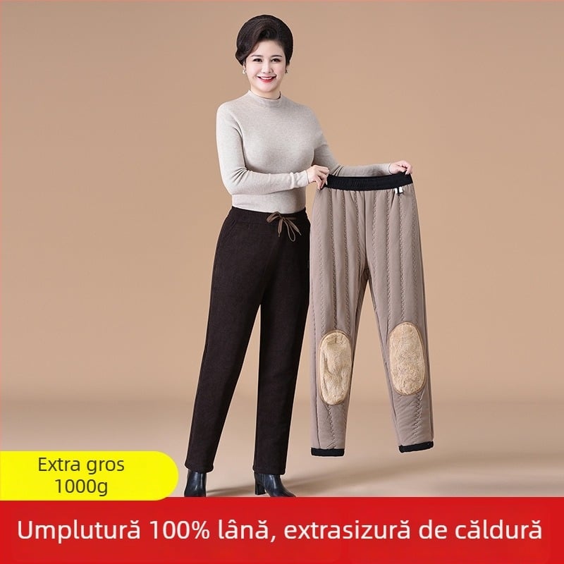Pantaloni dama talie înaltă, croială dreaptă, cașmir 95%+, microelasticitate, toamnă 2024