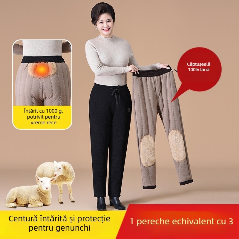 Pantaloni dama talie înaltă, croială dreaptă, cașmir 95%+, microelasticitate, toamnă 2024