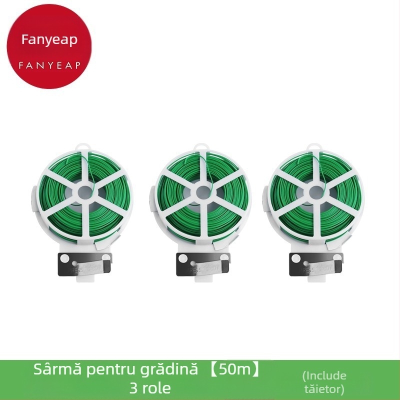 Legături din sârmă pentru grădină cu înveliș plastic A1P30 — Brand Fan Yi — pentru susținerea plantelor verzi, trandafirilor și plantelor cățărătoare (Tip: Legături pentru grădină; Model: A1P30; Brand: Fan Yi; Aplicații: Alte)