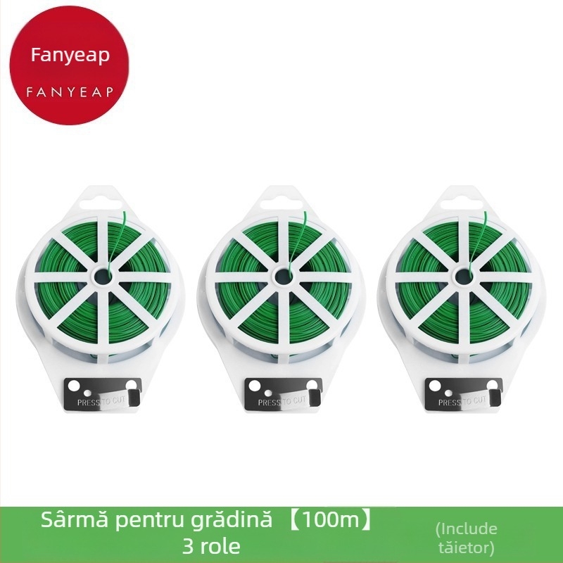 Legături din sârmă pentru grădină cu înveliș plastic A1P30 — Brand Fan Yi — pentru susținerea plantelor verzi, trandafirilor și plantelor cățărătoare (Tip: Legături pentru grădină; Model: A1P30; Brand: Fan Yi; Aplicații: Alte)