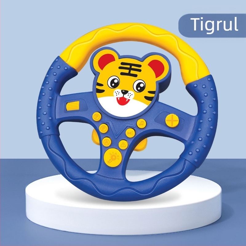 Mașinuță cu volan pentru scaunul din spate — Volan educativ muzical (Plastic; Alimentat cu baterii; Pentru vârsta 4–6 ani)