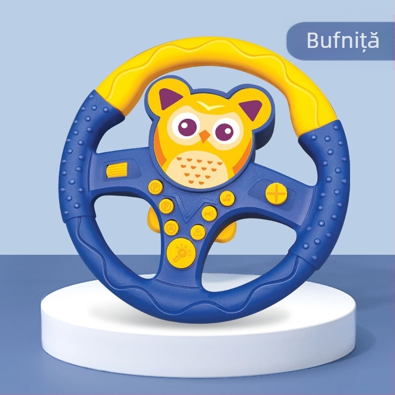 Mașinuță cu volan pentru scaunul din spate — Volan educativ muzical (Plastic; Alimentat cu baterii; Pentru vârsta 4–6 ani)