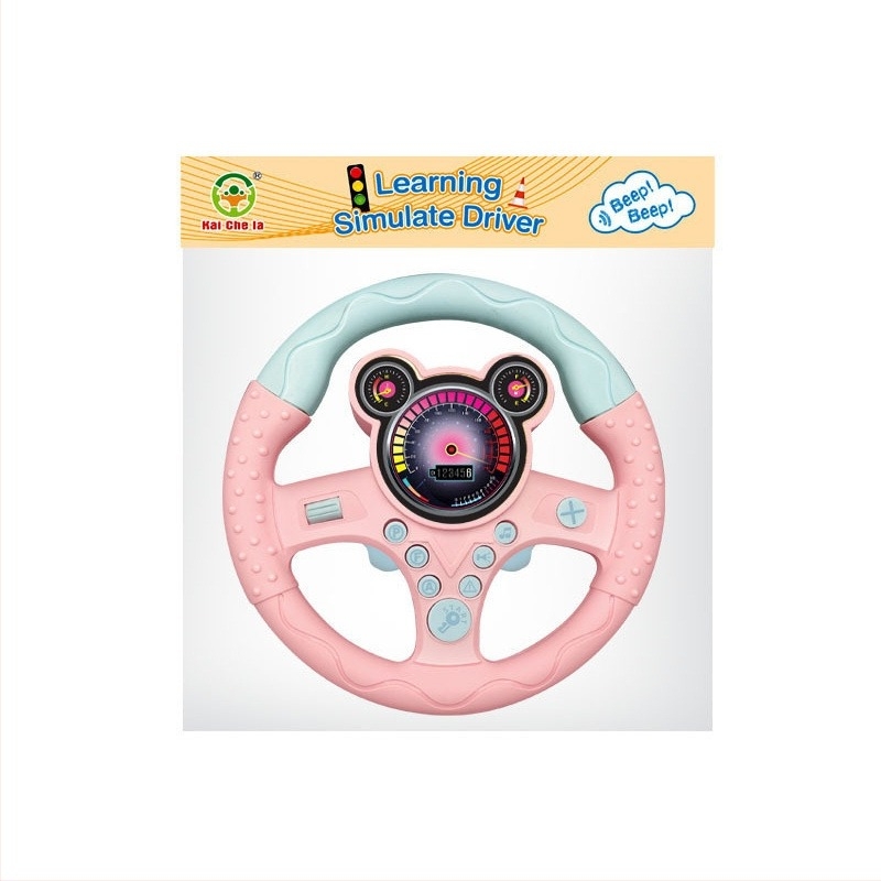 Mașinuță cu volan pentru scaunul din spate — Volan educativ muzical (Plastic; Alimentat cu baterii; Pentru vârsta 4–6 ani)