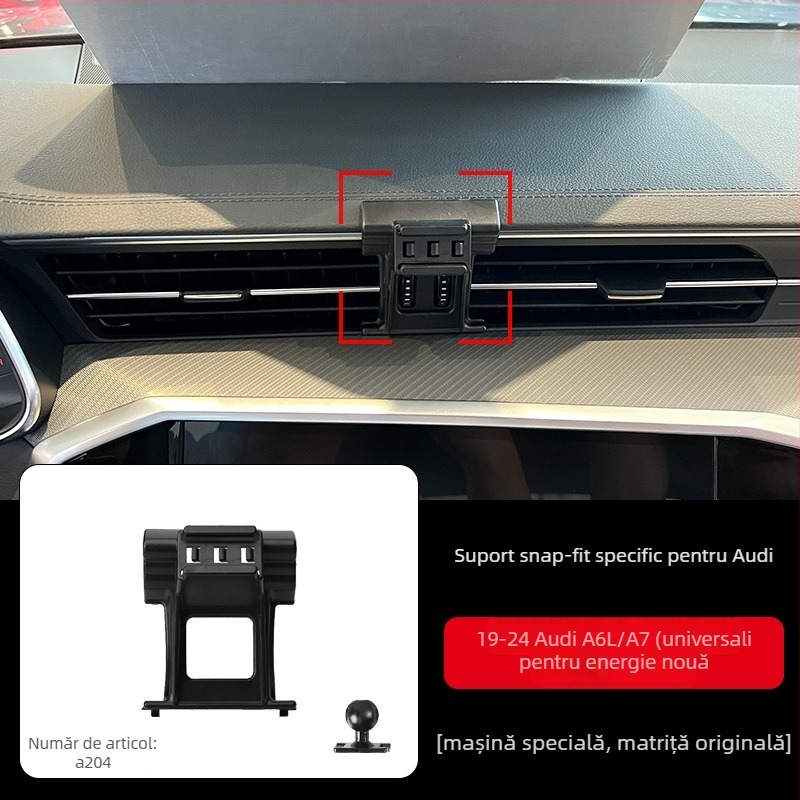 Suport de telefon pentru panoul de instrumente Audi cu bază snap-on, compatibil cu A3/A4L/A5/A6LL și Q2/Q3/Q5L/Q7