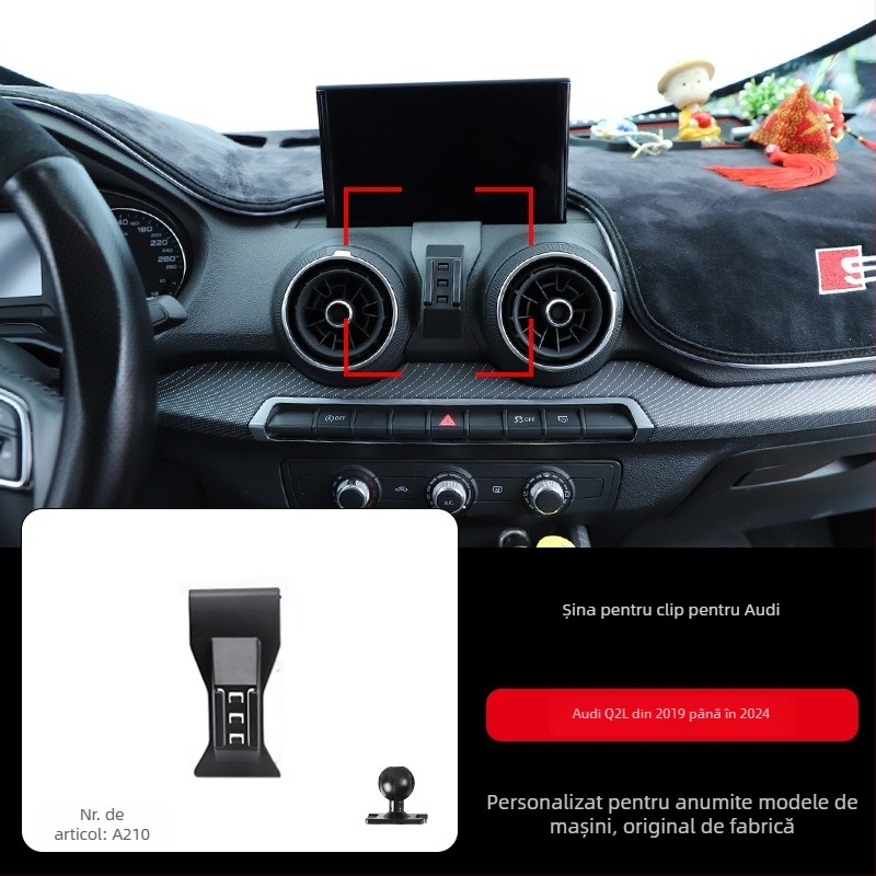 Suport de telefon pentru panoul de instrumente Audi cu bază snap-on, compatibil cu A3/A4L/A5/A6LL și Q2/Q3/Q5L/Q7