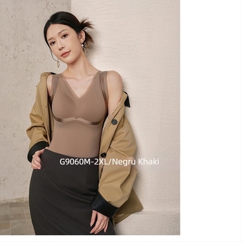 Vestă termică pentru femei din nylon, căptușeală fleece, fără cusături, glugă, decolteu în V, cu sutien încorporat și inserturi, 251–300 g/m2