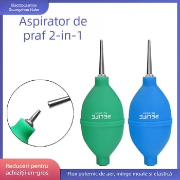 Curățitor cu aer pentru cameră - corp din silicon, admisie de aer unidirecțională, ieșire de aer demontabilă, include balon de praf