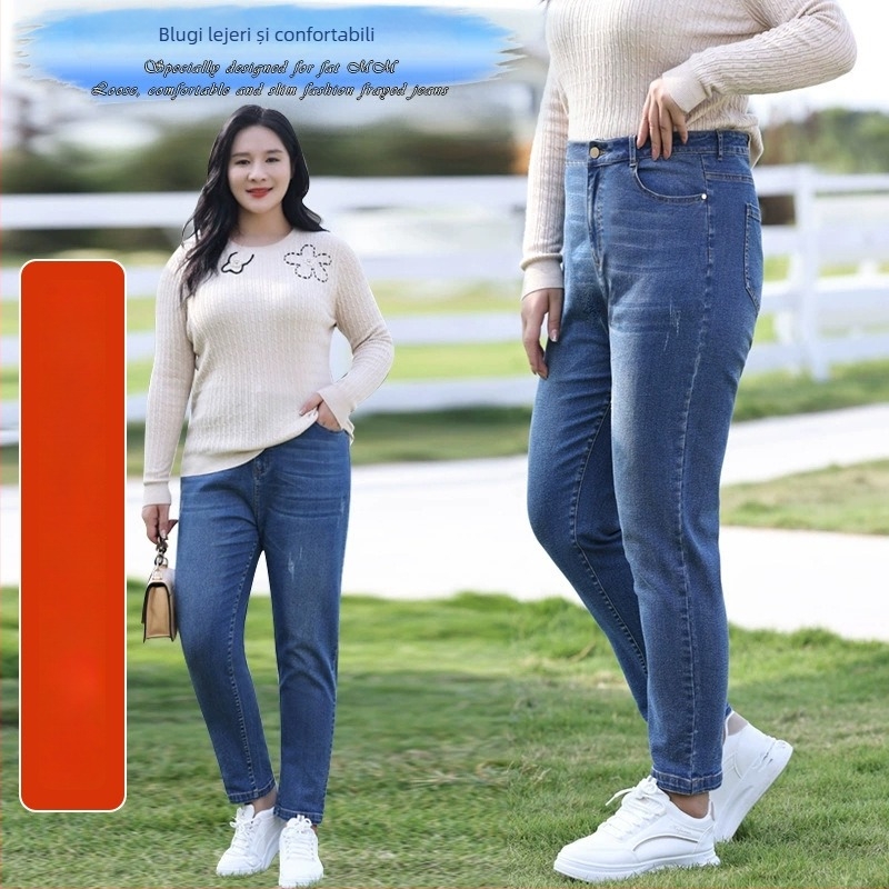 Pantaloni skinny din denim, talie înaltă și elastici – lungime întreagă, casual, stil western
