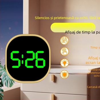 Ceas electronic pentru interiorul mașinii, cu afișaj luminos, oră mondială și dată (Mișcare electronică; cadran oval; carcasă din aliaj; curea ceramică)