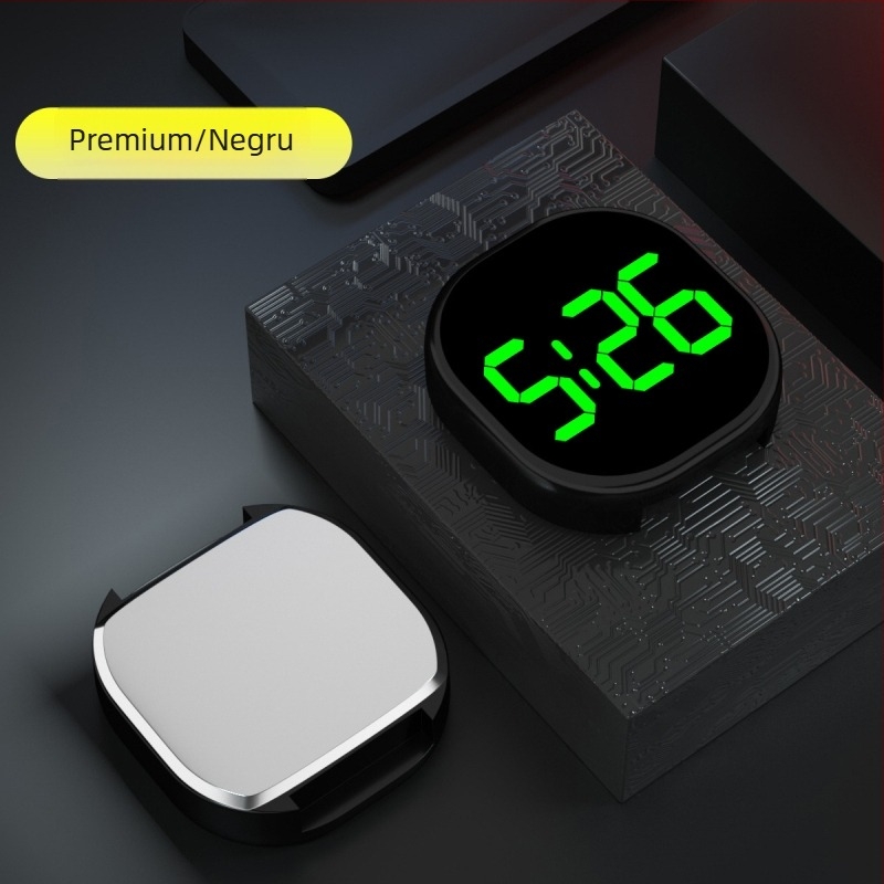 Ceas electronic pentru interiorul mașinii, cu afișaj luminos, oră mondială și dată (Mișcare electronică; cadran oval; carcasă din aliaj; curea ceramică)