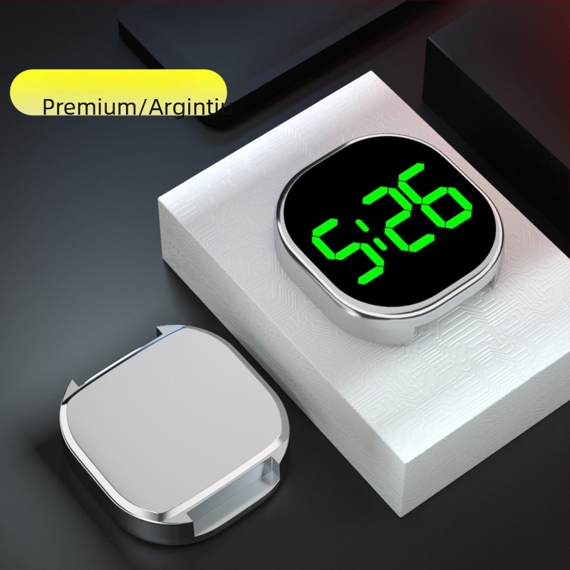 Ceas electronic pentru interiorul mașinii, cu afișaj luminos, oră mondială și dată (Mișcare electronică; cadran oval; carcasă din aliaj; curea ceramică)