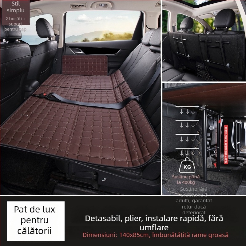 Saltea pentru bancheta din spate a mașinii — pat de călătorie pliabil, material PVC, Greutate 6, Sarcină maximă 800, Model 001, Potrivit pentru sedanuri și SUV-uri