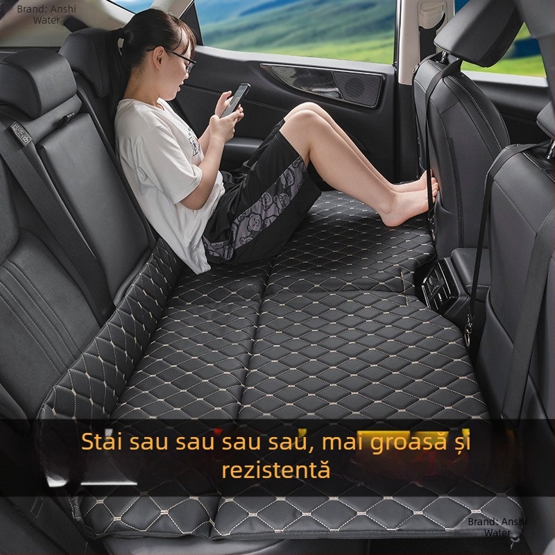 Saltea de dormit pliabil pentru mașină, pernă pliabilă pentru scaunul din spate pentru tururi autonome (Brand: An shishui; Material: piele artificială; Compatibilitate: alte modele; Metodă de umflare: altă)