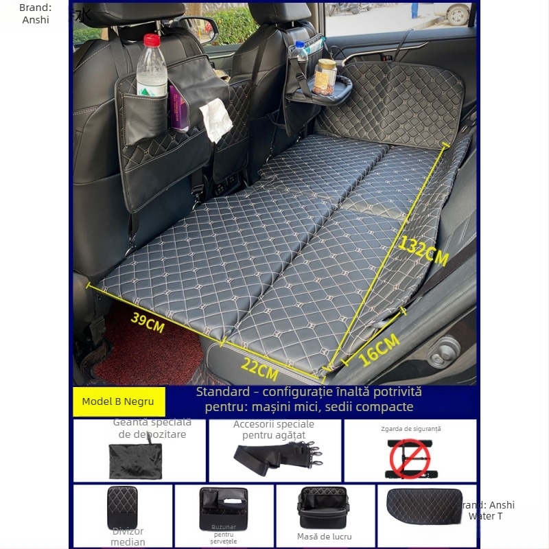 Saltea de dormit pliabil pentru mașină, pernă pliabilă pentru scaunul din spate pentru tururi autonome (Brand: An shishui; Material: piele artificială; Compatibilitate: alte modele; Metodă de umflare: altă)