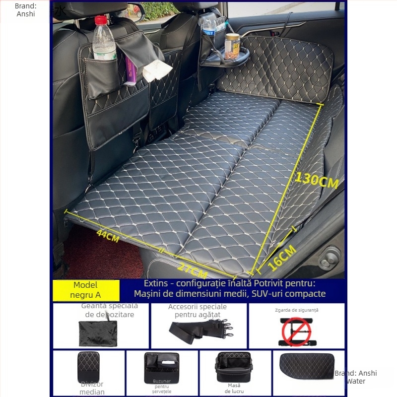 Saltea de dormit pliabil pentru mașină, pernă pliabilă pentru scaunul din spate pentru tururi autonome (Brand: An shishui; Material: piele artificială; Compatibilitate: alte modele; Metodă de umflare: altă)
