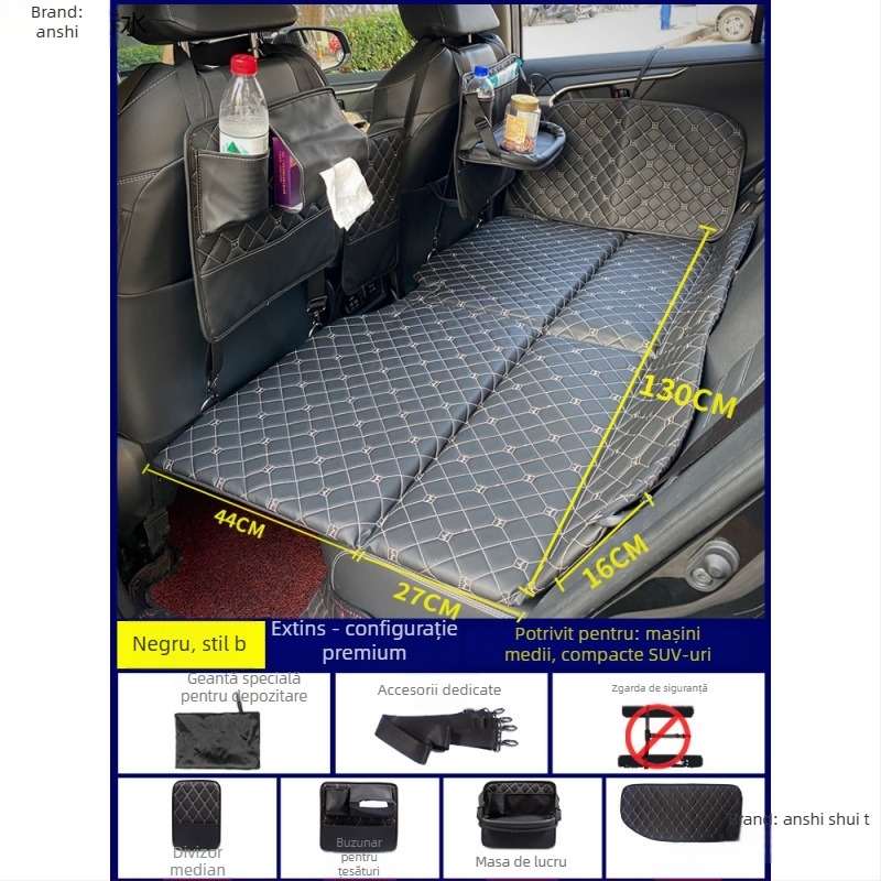 Saltea de dormit pliabil pentru mașină, pernă pliabilă pentru scaunul din spate pentru tururi autonome (Brand: An shishui; Material: piele artificială; Compatibilitate: alte modele; Metodă de umflare: altă)