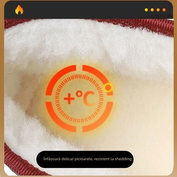 Ghete de iarnă unisex din bumbac, căptușite cu lână, talpă PU, toc mic 1–3 cm, deschidere medie 7–11 cm