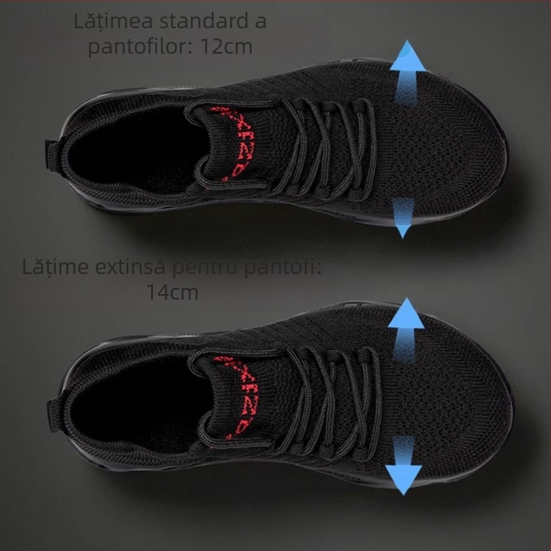 Pantofi de mers unisex, cu partea superioară textilă, vârf rotund, toc 3–5 cm, închidere frontală cu curea, toamna