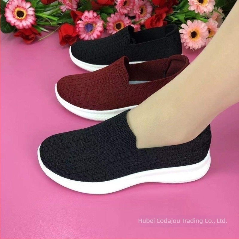 Pantofi de mers pentru femei, partea superioară din material elastic, ușori, talpă antiderapantă, vârf ascuțit, vară