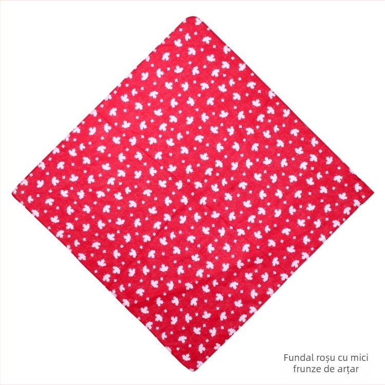 Șal pătrat din bumbac, cu model de frunze, unisex, imprimat