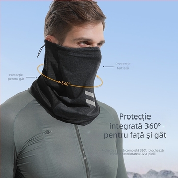 Mască de ciclism în aer liber din ice silk, protecție solară, stil Pullover Cape, țesătură warp