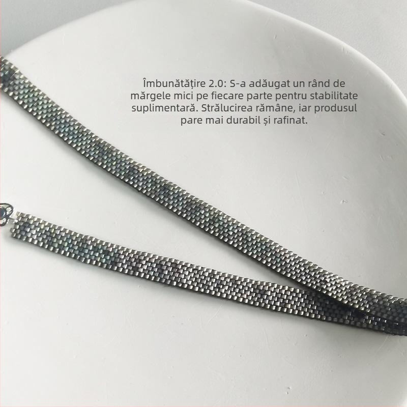 Colier cu mărgele, antic, minimalist, Material: Alt; Tratament: Electroplacare