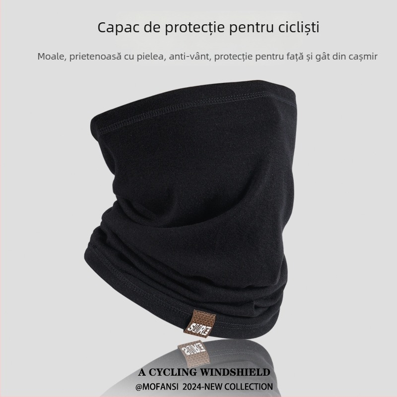 Mască de ciclism cu față parțială, protecție solară, material din bumbac artificial, Primăvara 2025