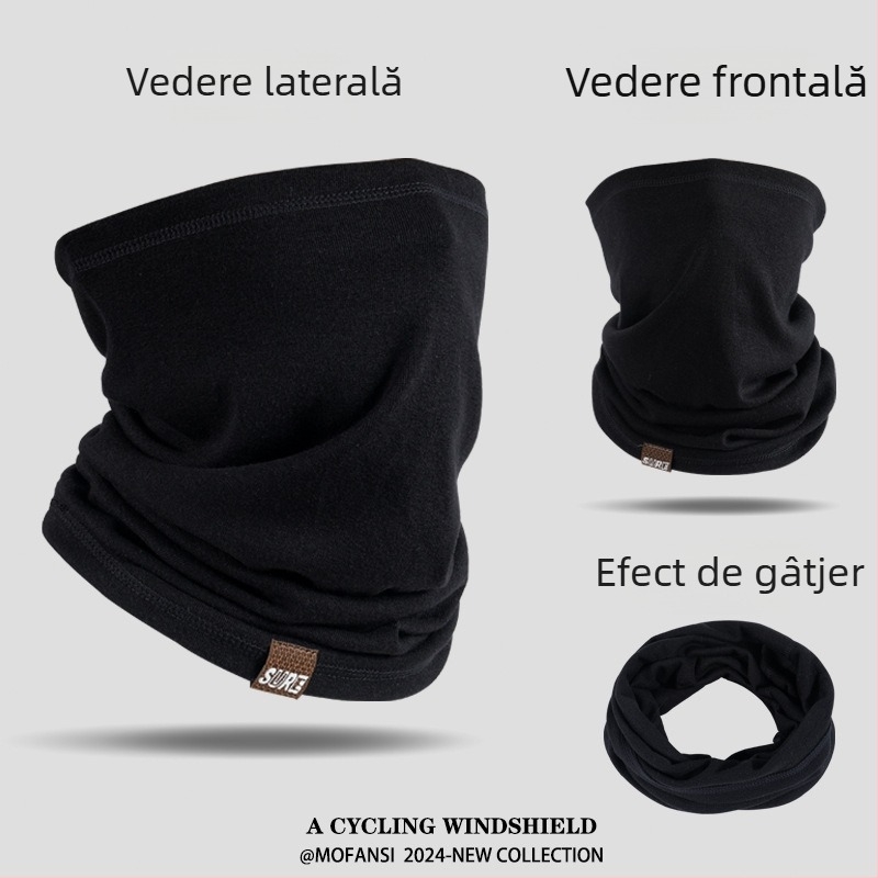 Mască de ciclism cu față parțială, protecție solară, material din bumbac artificial, Primăvara 2025