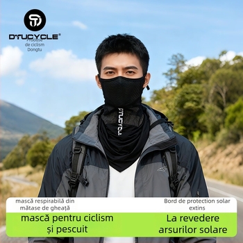 Mască pentru ciclism cu protecție solară, guler de gât din fleece, unisex, în stoc, personalizabil