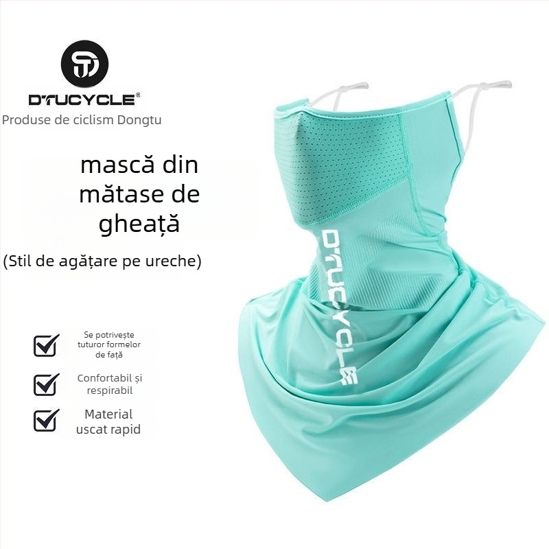 Mască pentru ciclism cu protecție solară, guler de gât din fleece, unisex, în stoc, personalizabil