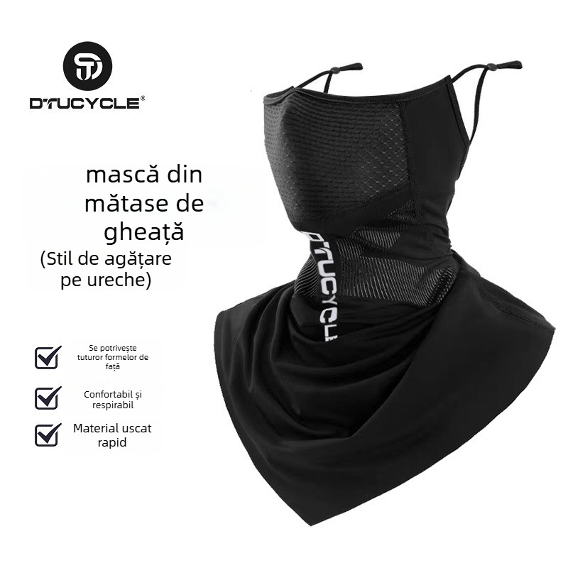 Mască pentru ciclism cu protecție solară, guler de gât din fleece, unisex, în stoc, personalizabil