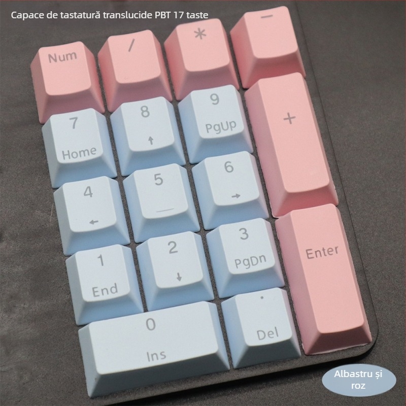 Capace pentru taste PBT pentru tastatură mecanică, 42 taste, transparente, gravate F-key și zonă numerică/ săgeți