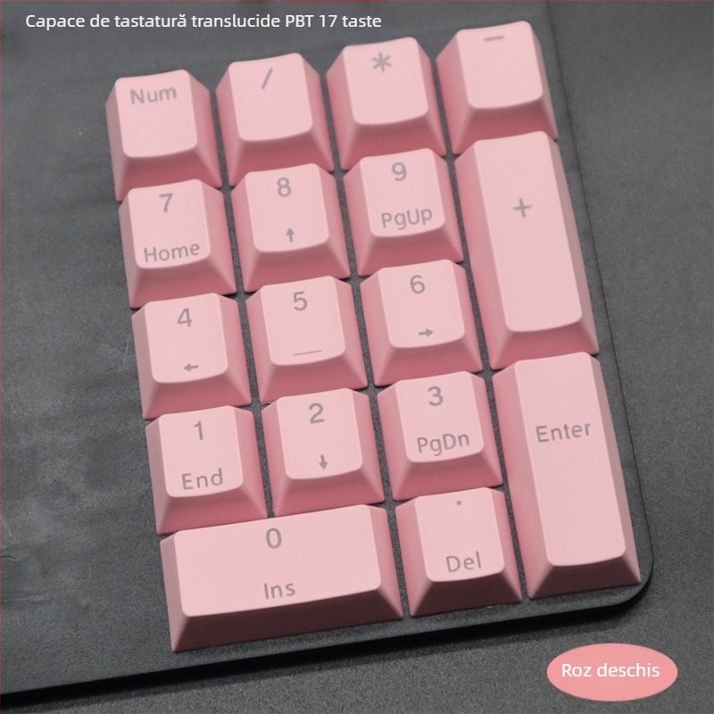 Capace pentru taste PBT pentru tastatură mecanică, 42 taste, transparente, gravate F-key și zonă numerică/ săgeți
