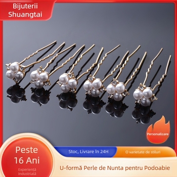 Agrafa de păr în stil antic cu strasuri – accesoriu simplu pentru nuntă, marca Shuangtai
