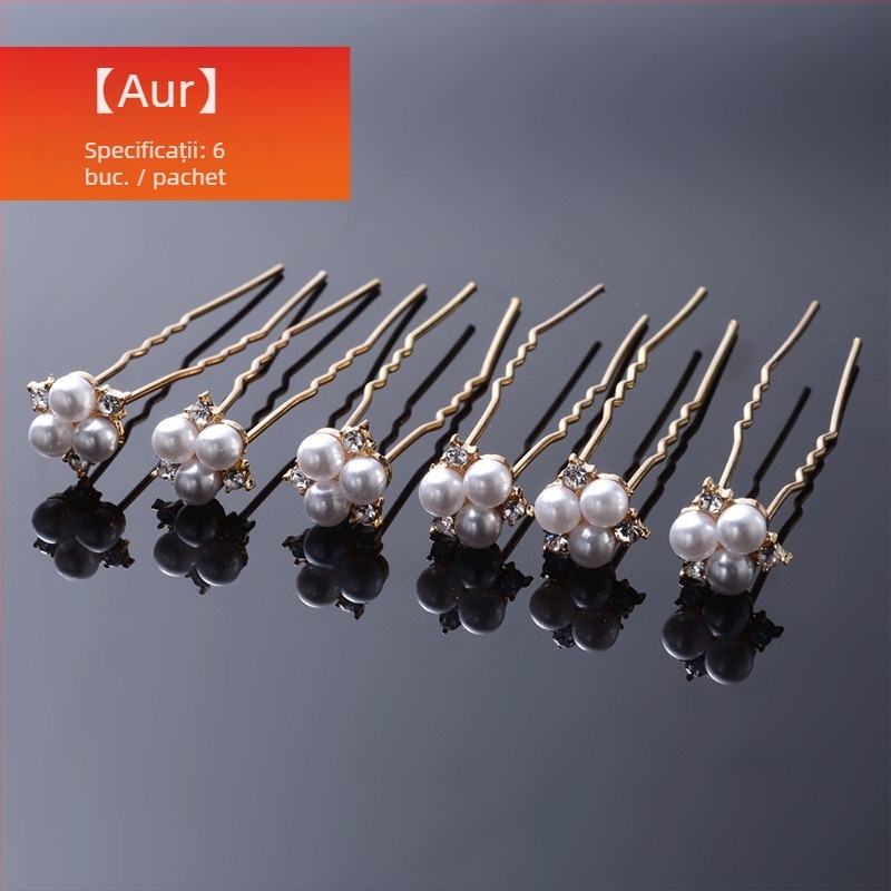 Agrafa de păr în stil antic cu strasuri – accesoriu simplu pentru nuntă, marca Shuangtai