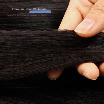 Franjuri din păr real pentru linia frontală – autoadeziv, respirabil, ultra-subțire, împletit manual