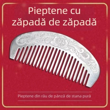 Pieptene de păr din aliaj, electroplacat, mâner rotund, stil național inspirat de vânt